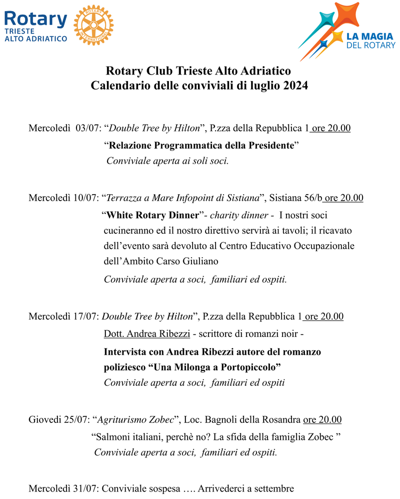 programma conviviali luglio 2024